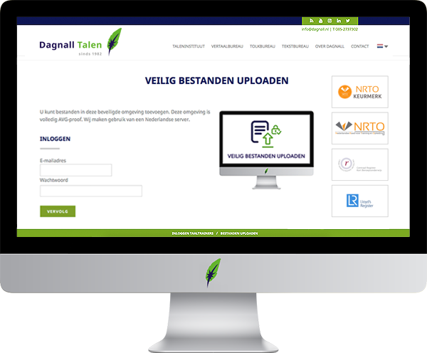 Screenshot Vertaalbureau Dagnall pagina bestanden uploaden - in kleur op transparante achtergrond - 600 * 496 pixels
